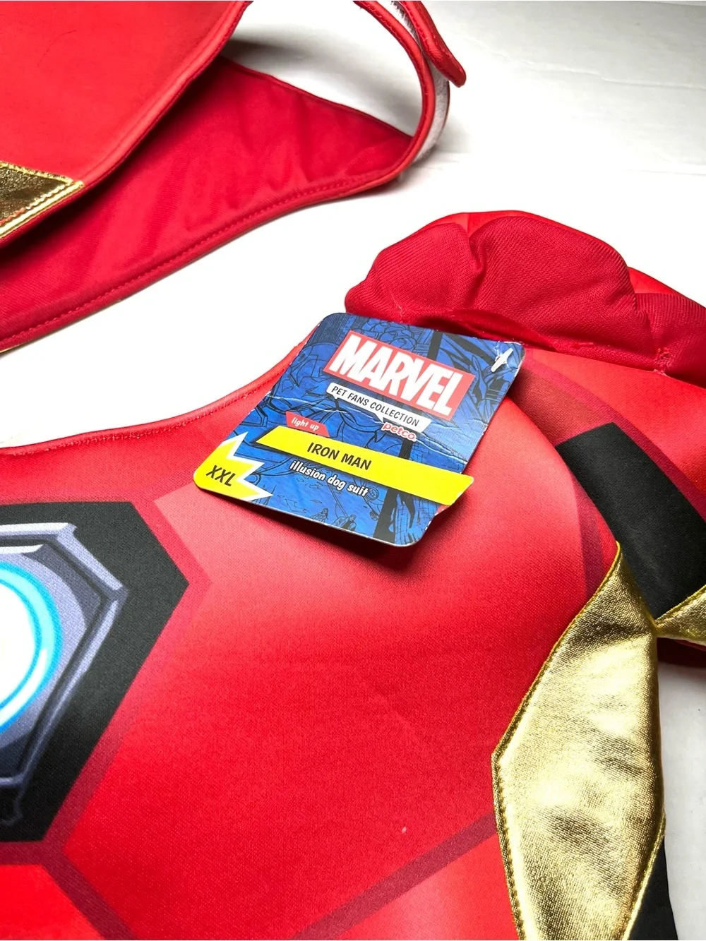 Marvel Red and Gold Iron Man Dog Costume with Mask